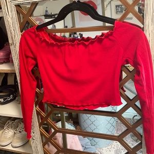 Cropped long sleeve tee
